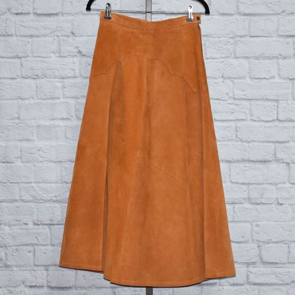 Phoenix Frontier Collection Dresses & Skirts - Vintage Genuine Suede A Line Skirt